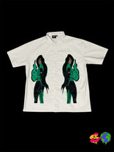 Load image into Gallery viewer, &quot;SheGo !&quot; Button down short sleeve shirt
